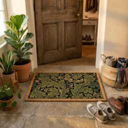William Morris Acanthus Doormat, Botanical Arts & Crafts Floral Rug - thumbnail 3