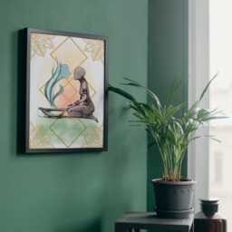 The Dreamer Original Artwork, Zen Wall Art, A4 Poster Print, Pagan, Celestial Wiccan, Spiritual - thumbnail 3