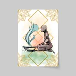 The Dreamer Original Artwork, Zen Wall Art, A4 Poster Print, Pagan, Celestial Wiccan, Spiritual - thumbnail 4