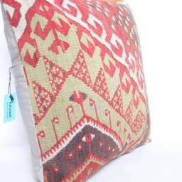 Kilim Pillow, Wool Kilim Pillow , 20x20 - thumbnail 2