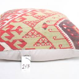 Kilim Pillow, Wool Kilim Pillow , 20x20 - thumbnail 3
