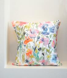 As Seen in Hgtv Magazine Touch Of Indigo Watercolor Flowers Pillow Cover, Designer Fabric, Cover - thumbnail 1