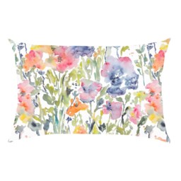 As Seen in Hgtv Magazine Touch Of Indigo Watercolor Flowers Pillow Cover, Designer Fabric, Cover - thumbnail 2