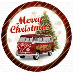 Camper Van Wreath Sign, Xmas Merry Xmas Wreath, Merry Christmas Vw Sign UK - thumbnail 3