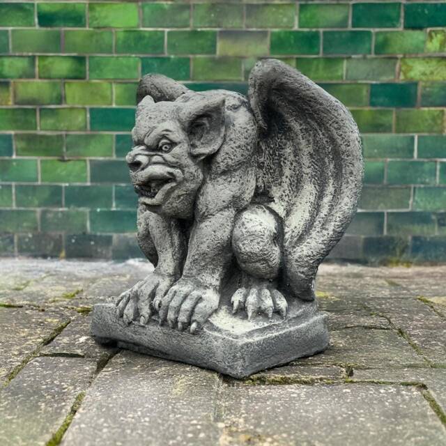 Concrete Gargoyle Figurine For Garden Stone Monster Statue Of Gargoyle Outdoor Decoration Yard Sculpture Scary Creature Gothic Ornament - image 1