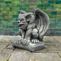 Concrete Gargoyle Figurine For Garden Stone Monster Statue Of Gargoyle Outdoor Decoration Yard Sculpture Scary Creature Gothic Ornament - thumbnail 1