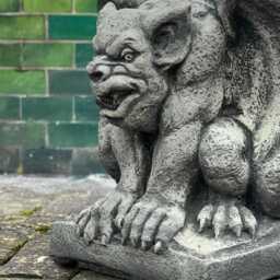 Concrete Gargoyle Figurine For Garden Stone Monster Statue Of Gargoyle Outdoor Decoration Yard Sculpture Scary Creature Gothic Ornament - thumbnail 3