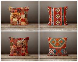 Kilim Rug Pillow Case-Farm House Cushion Cover-Ethnic Living Room Cushion Case-Authentic Pillow Cover-Gift For Her Cushion-Handmade Material