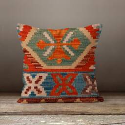Kilim Rug Pillow Case-Farm House Cushion Cover-Ethnic Living Room Cushion Case-Authentic Pillow Cover-Gift For Her Cushion-Handmade Material - thumbnail 4
