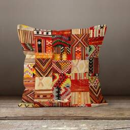 Kilim Rug Pillow Case-Farm House Cushion Cover-Ethnic Living Room Cushion Case-Authentic Pillow Cover-Gift For Her Cushion-Handmade Material - thumbnail 2