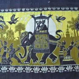Vintage Batik , Abstract Painting , Tapestry, Table Matt, Exotic Boho, Tang's Kingdom Of Women, Indigo Wall Hanging, Decorative Hanging - thumbnail 3