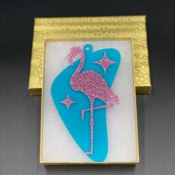 "Mid Century Modern Christmas Ornament - ""Flamingo" - thumbnail 3