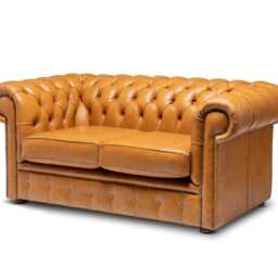 Chesterfield Plus Two Sofa Genuine Italian Sand Leather - thumbnail 3