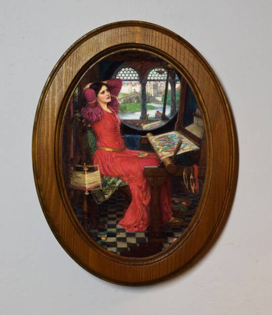 Handmade Wooden Framed Art Print Picture, John W Waterhouse, I Am Half Sick Of Shadows, Light Oak