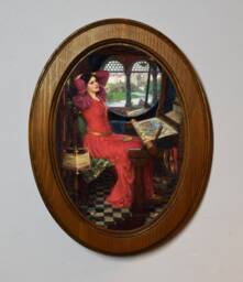 Handmade Wooden Framed Art Print Picture, John W Waterhouse, I Am Half Sick Of Shadows, Light Oak - thumbnail 1