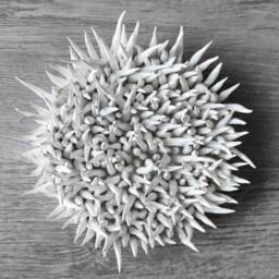 "White Clay Wall Sculpture On Canvas Abstract Coastal Art - 7""x7" - thumbnail 3