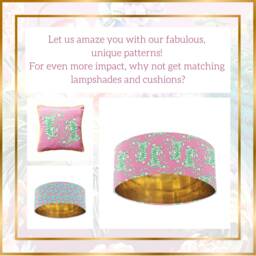 Hot Pink Velvet Lamp Shade With Leopard Print Lining - thumbnail 2