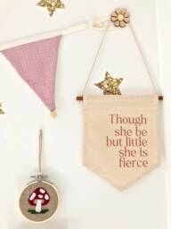 She Is Fierce Linen Banner Boho Nursery Decor