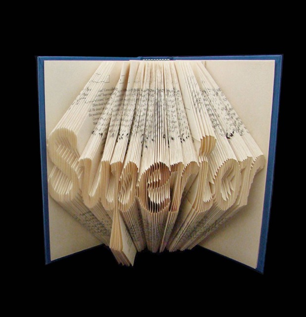 Superior 8 Letter Word Folded-Book Art Sculpture - Unanimous Music Teacher Customized Gift Personalized - image 1