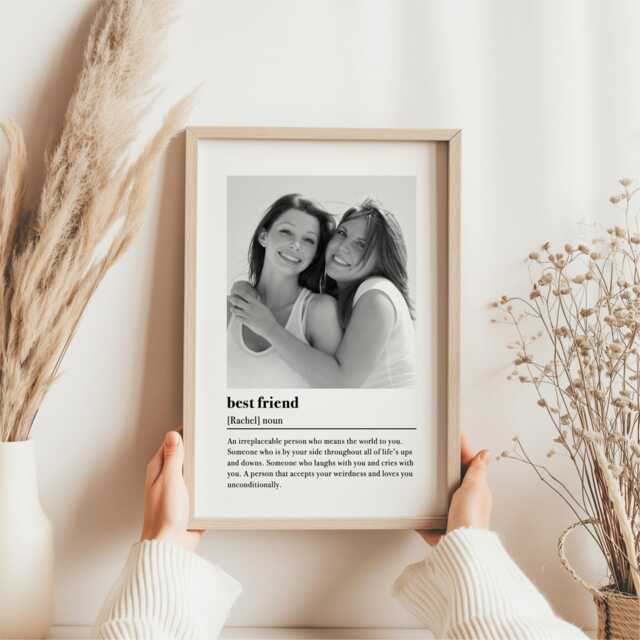 Personalised Best Friend Definition Print Photo Frame, Gift For Friend, Gifts Her, Birthday Gift, Custom Picture With - image 1