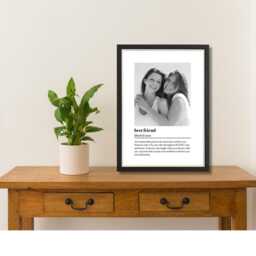 Personalised Best Friend Definition Print Photo Frame, Gift For Friend, Gifts Her, Birthday Gift, Custom Picture With - thumbnail 2