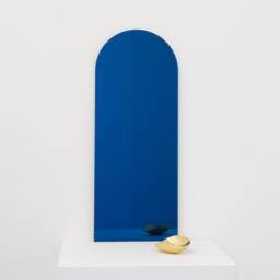 Arcus??? Arched Contemporary Blue Tinted Frameless Mirror, Xl - thumbnail 3