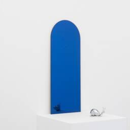 Arcus??? Arched Contemporary Blue Tinted Frameless Mirror, Xl - thumbnail 2