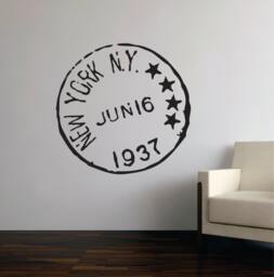 Travel Wall Decal, Custom Stamp Vinyl Decals, Honeymoon Vacation Decal - thumbnail 1