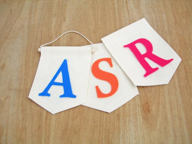 Initial Banner, Personalized Name Banner, Kids Room Decor, Monogram, Baby Nursery Wall Children's Room, Custom Letters & Color - image 1