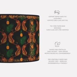 Hanging Lampshade Vintage Style Lampshade, Leopard & Pineapple Print, Retro Home Decor - thumbnail 2