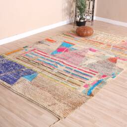 Vintage Boujaad Rug, Authentic Moroccan Rug 6x9 Ft - thumbnail 3