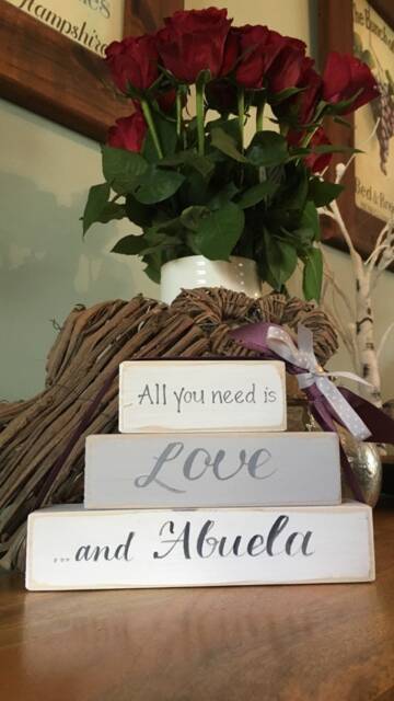 All You Need Is Love & Grandma Mothers Day Birthday Wood Blocks, The Perfect Personalised Gift For Grandma, Nan, Nanny - image 1