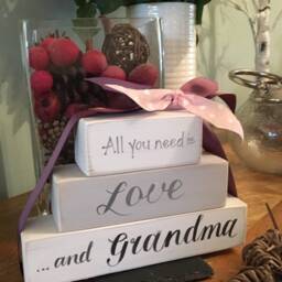 All You Need Is Love & Grandma Mothers Day Birthday Wood Blocks, The Perfect Personalised Gift For Grandma, Nan, Nanny - thumbnail 3