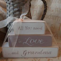 All You Need Is Love & Grandma Mothers Day Birthday Wood Blocks, The Perfect Personalised Gift For Grandma, Nan, Nanny - thumbnail 2