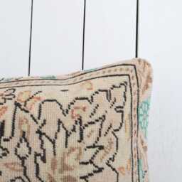 Vintage Turkish Kilim Lumbar Pillow Cover, 12x24 Inch Decorative Cushion - thumbnail 2