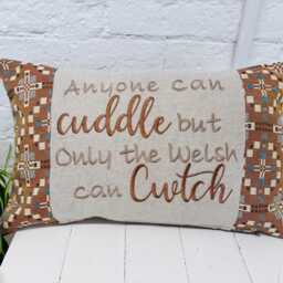 Anyone Can Cuddle But Only The Welsh Cwtch Cushio-Vintage Cross Blanket Design - thumbnail 4