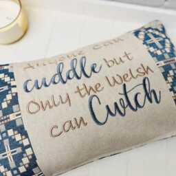Anyone Can Cuddle But Only The Welsh Cwtch Cushio-Vintage Cross Blanket Design - thumbnail 2