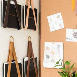 Leather Hanging File Storage Organizer Wall Hung Magazine Rack Holder For Organization Office Decor Strap Mail Mount - thumbnail 4