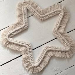 Handmade Macrame Star Wall Hanging, Boho Home Decor - thumbnail 4