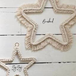 Handmade Macrame Star Wall Hanging, Boho Home Decor - thumbnail 2