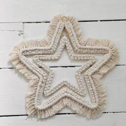 Handmade Macrame Star Wall Hanging, Boho Home Decor - thumbnail 3