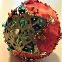 Handmade Red Beaded Christmas Ornament, Shatterproof Star Gift - thumbnail 4