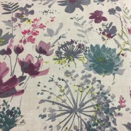 Cotton Curtains Cafe Kitchen Valance Panels Water Color Flowers - thumbnail 2