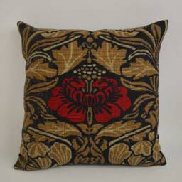 William Morris - Tulip & Rose Black/Linen Cushion Cover Throw Pillow Designer Home Decor - thumbnail 2
