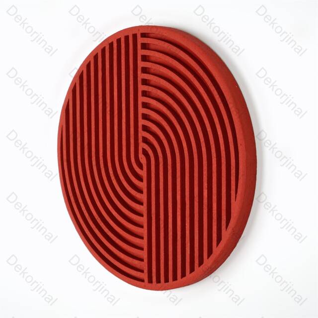 Geometric Wood Wall Art , Round , Circle , Colorful Sun , Natural Art - image 1