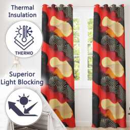 Abstract Halftone Pop Art Texture Bold Color Splash Seamless Pattern Readymade Eyelet Ring Top Thermal 100% Blackout Curtains - thumbnail 3