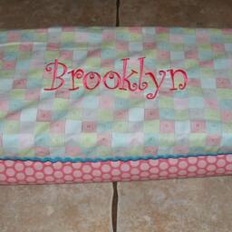 Custom Appliqued Chevron Nap Mat Cover, Blanket, Pillow & Case - thumbnail 3