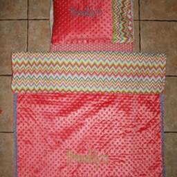 Custom Appliqued Chevron Nap Mat Cover, Blanket, Pillow & Case - thumbnail 2