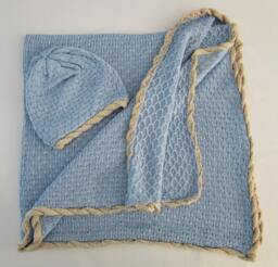 Bamboo Baby Blanket & Hat - Sky Blue