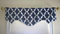 Elegant Scalloped Valance, Morrocan Shaped Red, Blue, Navy, Black, Yellow - thumbnail 1